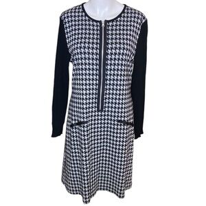 Lennie For Nina Leonard Dress Houndstooth Knit Size L